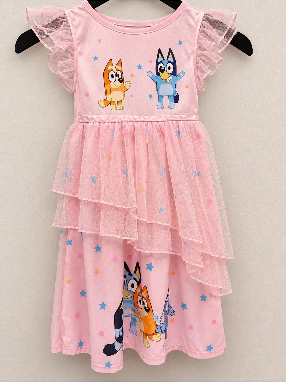 Bluey & Bingo Pink Tulle Night Gown Dress – Girls Size 3T
